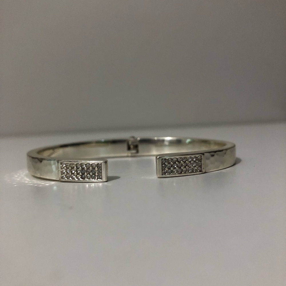 Brighton Zenith Meridian Crystal Accent Hinged Cuff Bracelet